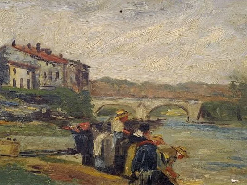 1868-Louis Huvey - Le lavandaie